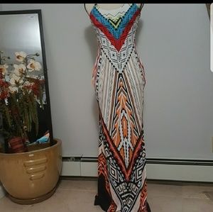 Cute maxi dress bright colors fun print
